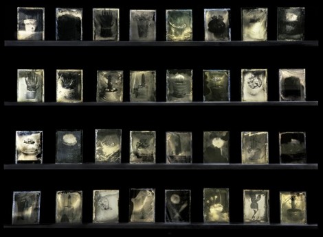  Inframince(앵프라맹스) _ Collodion-Wet-Plate-Negative(32-Pieces), Installation View, OCI-Museum Art Studio, 2014